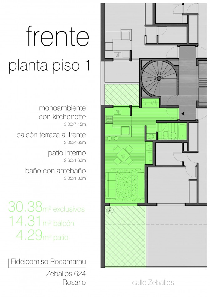 VENTA DEPARTAMENTO MONOAMBIENTE DIVISIBLE CON AMPLIO BALCON TERRAZA